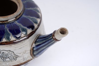 Lot 976 - A Royal Doulton Hannah Barlow teapot and cover