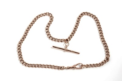 Lot 766 - A rose gold fob watch chain