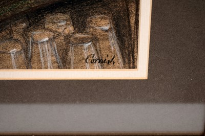 Lot 952 - Norman Stansfield Cornish - Man at Bar | charcoal and pastel