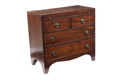 Lot 1453 - A George III mahogany chest of two short and two long graduated drawers