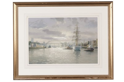 Lot 61 - Walter Holmes - View down the River Tyne | watercolour