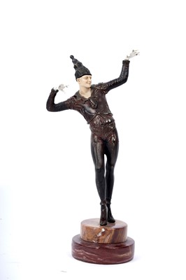 Lot 313 - Two bronzed Art Deco Style figures in the manner of Demetre Chiparus