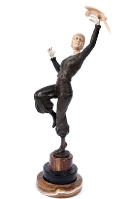 Lot 313 - Two bronzed Art Deco Style figures in the manner of Demetre Chiparus