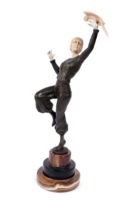 Lot 313 - Two bronzed Art Deco Style figures in the manner of Demetre Chiparus