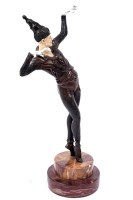 Lot 313 - Two bronzed Art Deco Style figures in the manner of Demetre Chiparus