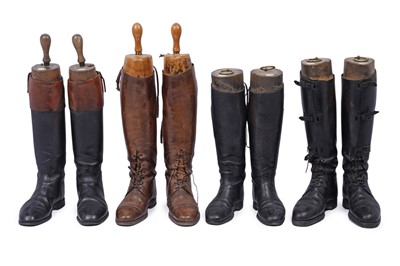 Lot 1915 - Four pairs of early 20th Century riding boots