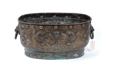 Lot 244 - A Victorian brass jardiniere and another