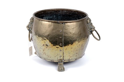 Lot 244 - A Victorian brass jardiniere and another