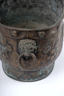 Lot 244 - A Victorian brass jardiniere and another