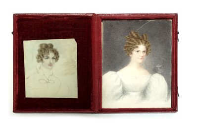 Lot 1030 - 19th Century British School - A young lady with her hair worn à la chinoise | portrait miniatures