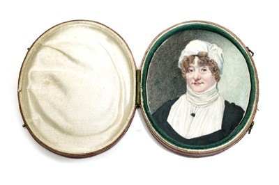 Lot 1032 - 19th Century British School - A Regency lady in a linen turban | portrait miniature