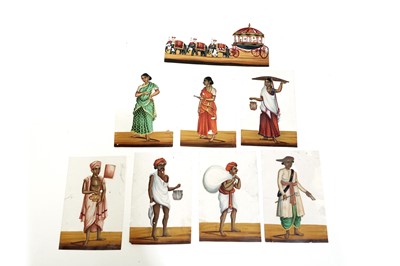 Lot 1058 - 19th Century Indian School - Eight Grand Tour figural studies | gouache on mica