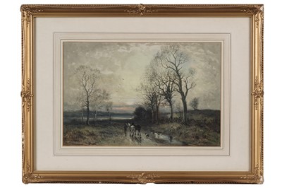 Lot 89 - William Manners - Returning Home in a Wintry Sunset | watercolour