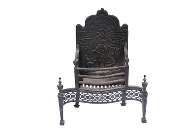 Lot 1407 - A Georgian-style cast iron fire basket