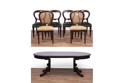 Lot 59 - Grange: a mahogany extending circular breakfast table; and six chairs