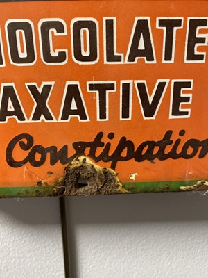 Lot 148 - ﻿A vintage Brooklax 'Chocolate Laxative' enamel sign