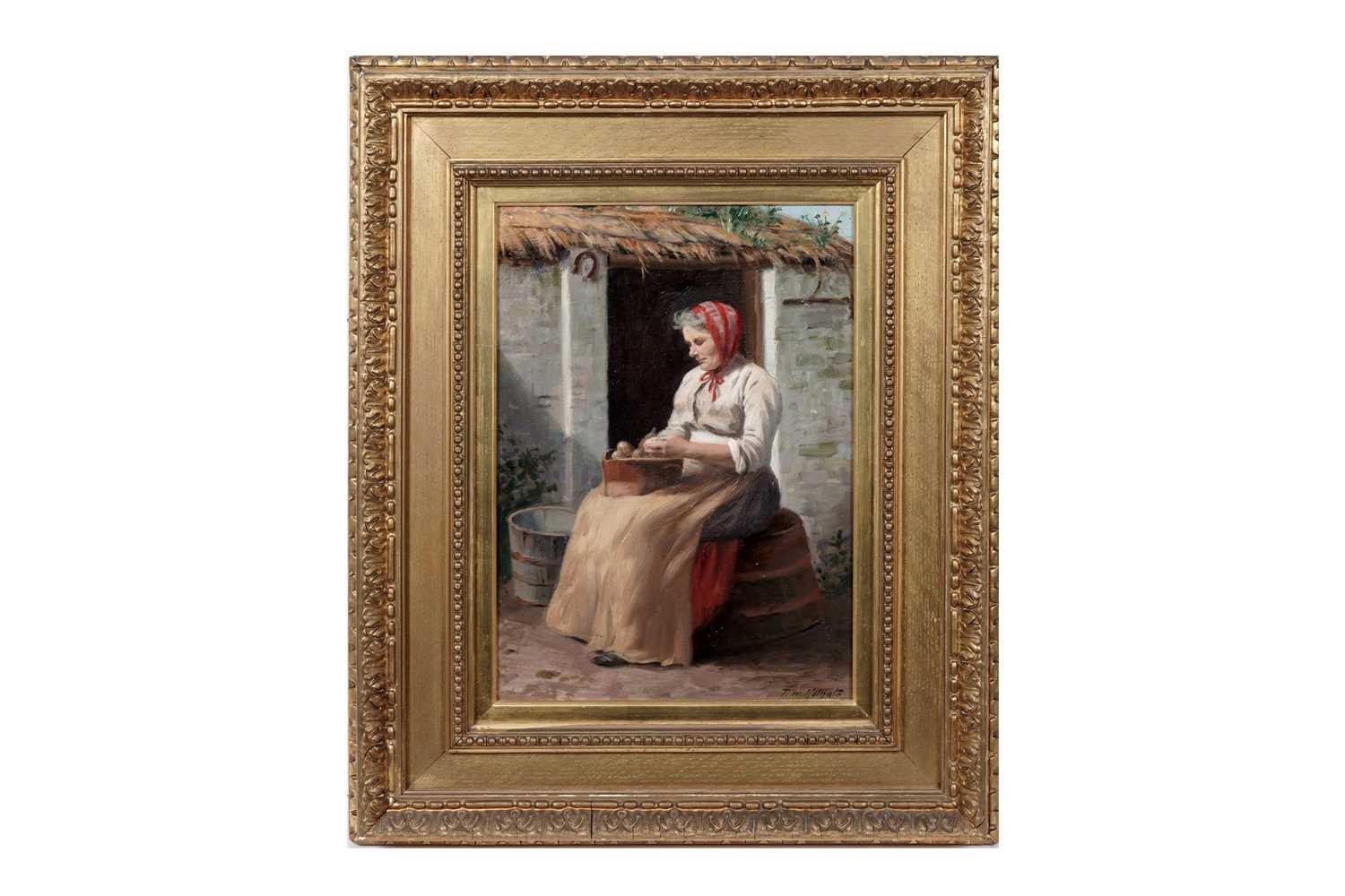 Lot 1006 - Thomas Wood Holgate - Peeling Potatoes | oil