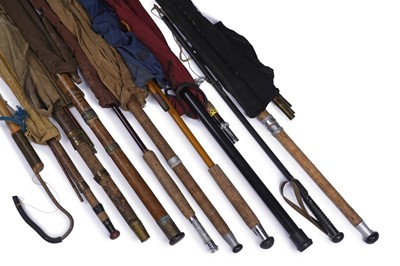 Lot 1799 - A collection of mostly salmon fishing rods