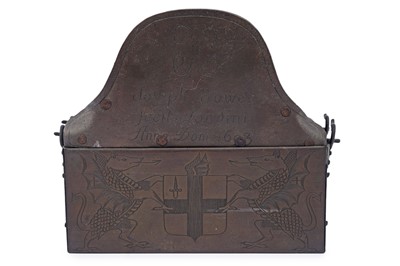 Lot 209 - A 20th Century oak and brass wall hanging water clock