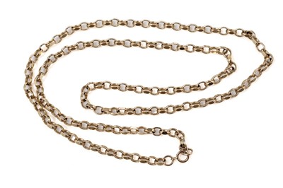 Lot 619 - A 9ct yellow gold belcher link chain necklace