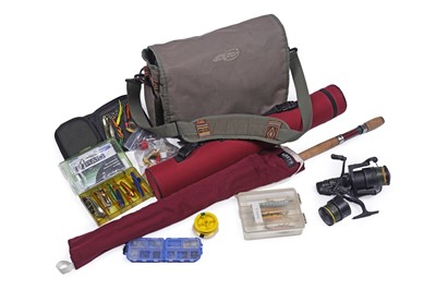 Lot 1765 - A Greys ‘Missionary’ six-piece spinning rod; and an Airflo tackle bag containing various accessories