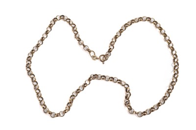 Lot 630 - A 9ct yellow gold belcher link chain necklace