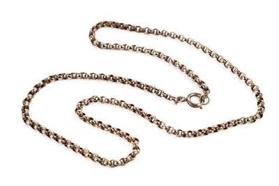 Lot 637 - A yellow gold belcher link chain necklace