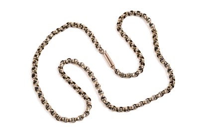 Lot 642 - A yellow gold belcher link chain necklace