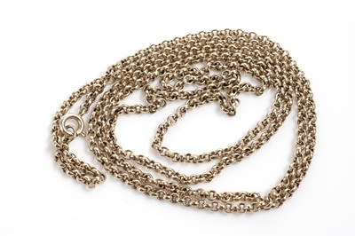 Lot 651 - A yellow gold belcher link chain necklace