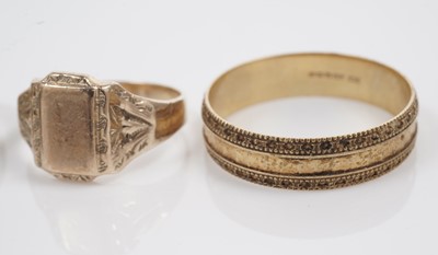 Lot 736 - A selection of gold rings