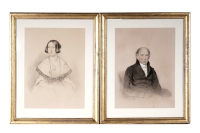 Lot 269 - 19th Century British School - Portrait pair of a young lady and a gentleman | pencil drawing