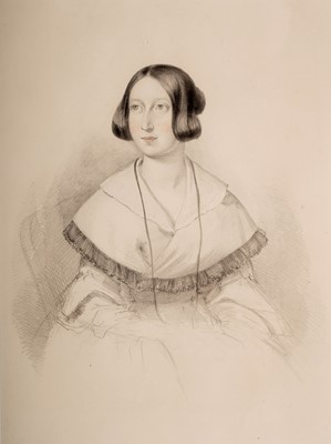 Lot 269 - 19th Century British School - Portrait pair of a young lady and a gentleman | pencil drawing