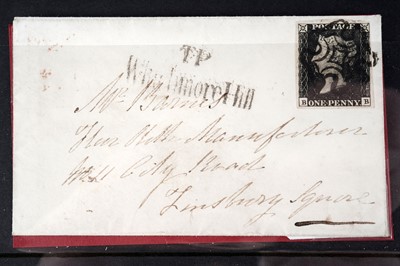 Lot 1363 - QV GB 1d. black 1840 on cover