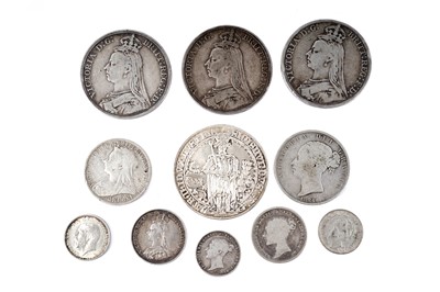 Lot 1218 - A selection of British silver content coins; and other coins