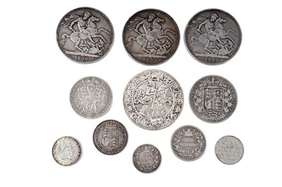 Lot 1218 - A selection of British silver content coins; and other coins