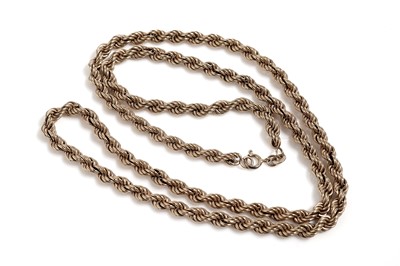 Lot 790 - A 9ct yellow gold fancy rope twist chain necklace