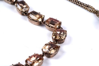 Lot 21 - A 19th Century golden topaz rivière necklace