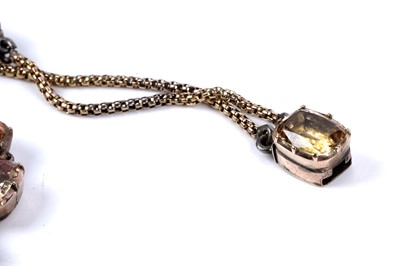 Lot 21 - A 19th Century golden topaz rivière necklace