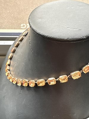 Lot 21 - A 19th Century golden topaz rivière necklace