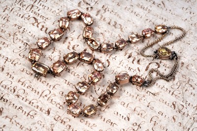Lot 21 - A 19th Century golden topaz rivière necklace