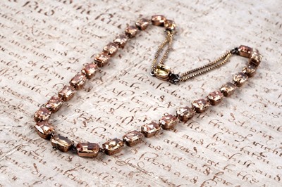 Lot 21 - A 19th Century golden topaz rivière necklace
