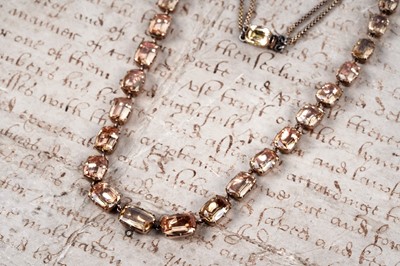 Lot 21 - A 19th Century golden topaz rivière necklace