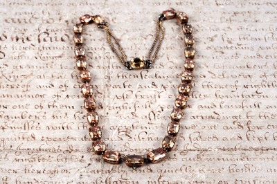 Lot 21 - A 19th Century golden topaz rivière necklace