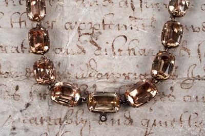 Lot 21 - A 19th Century golden topaz rivière necklace