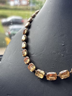 Lot 21 - A 19th Century golden topaz rivière necklace