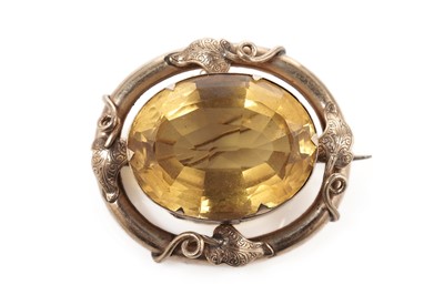 Lot 839 - A Victorian citrine brooch