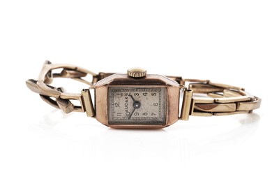 Lot 845 - An Audax lady's 9ct rose gold cocktail wristwatch