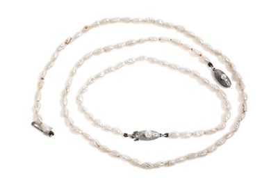 Lot 856 - Mikimoto, Japan: a cultured freshwater pearl necklace and bracelet