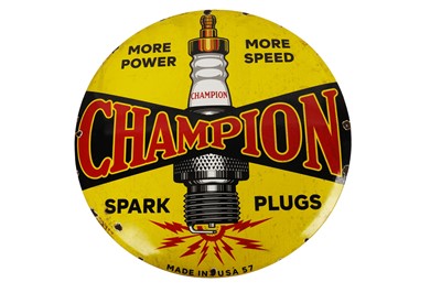 Lot 451 - ﻿A Champion spark plugs enamel sign