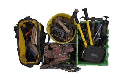 Lot 79 - A selection of mostly hand tools; and a Stanley tool bag and contents